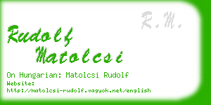 rudolf matolcsi business card